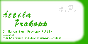 attila prokopp business card